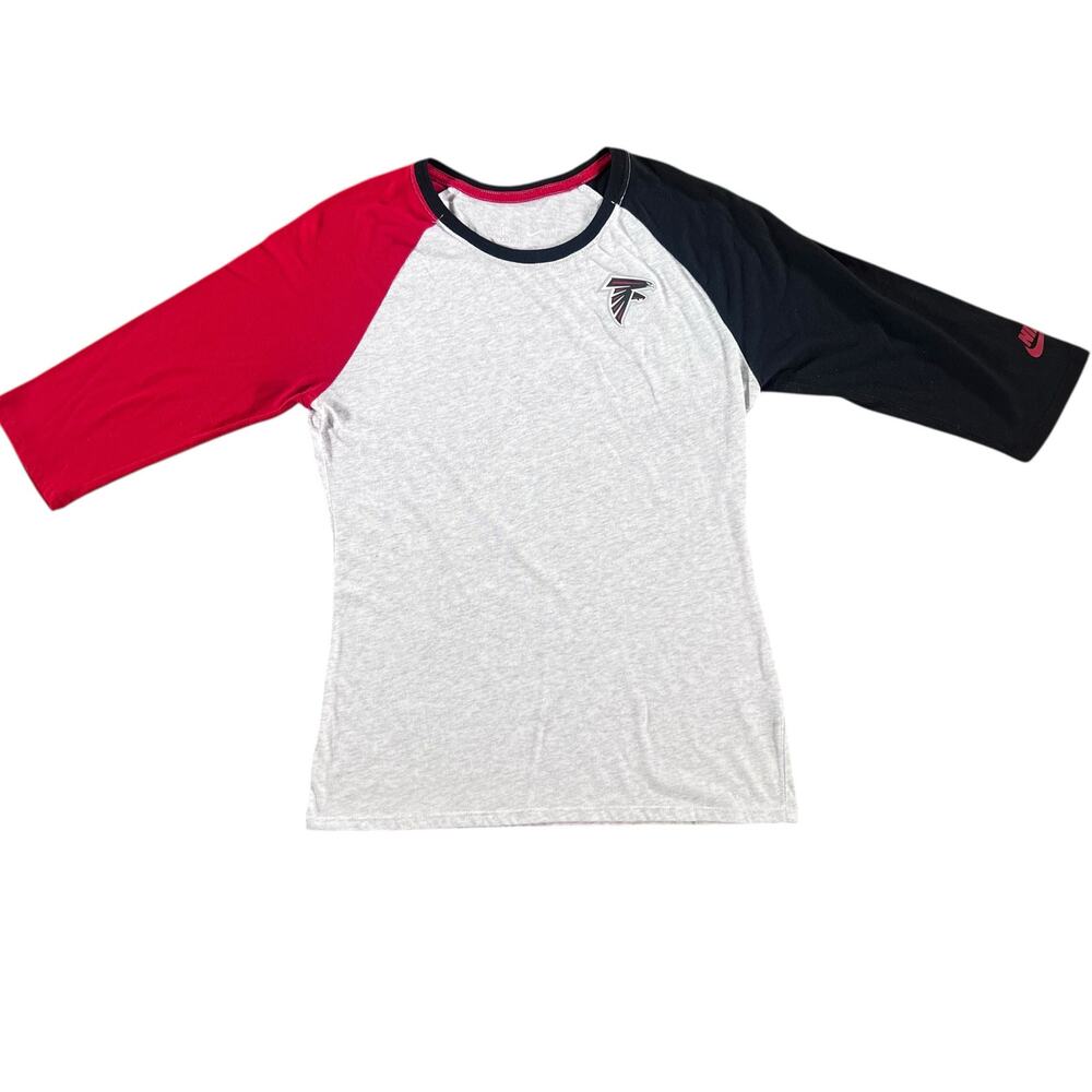 Nike NFL Atlanta Falcons Women’s Raglan Shirt Gray Red Black M